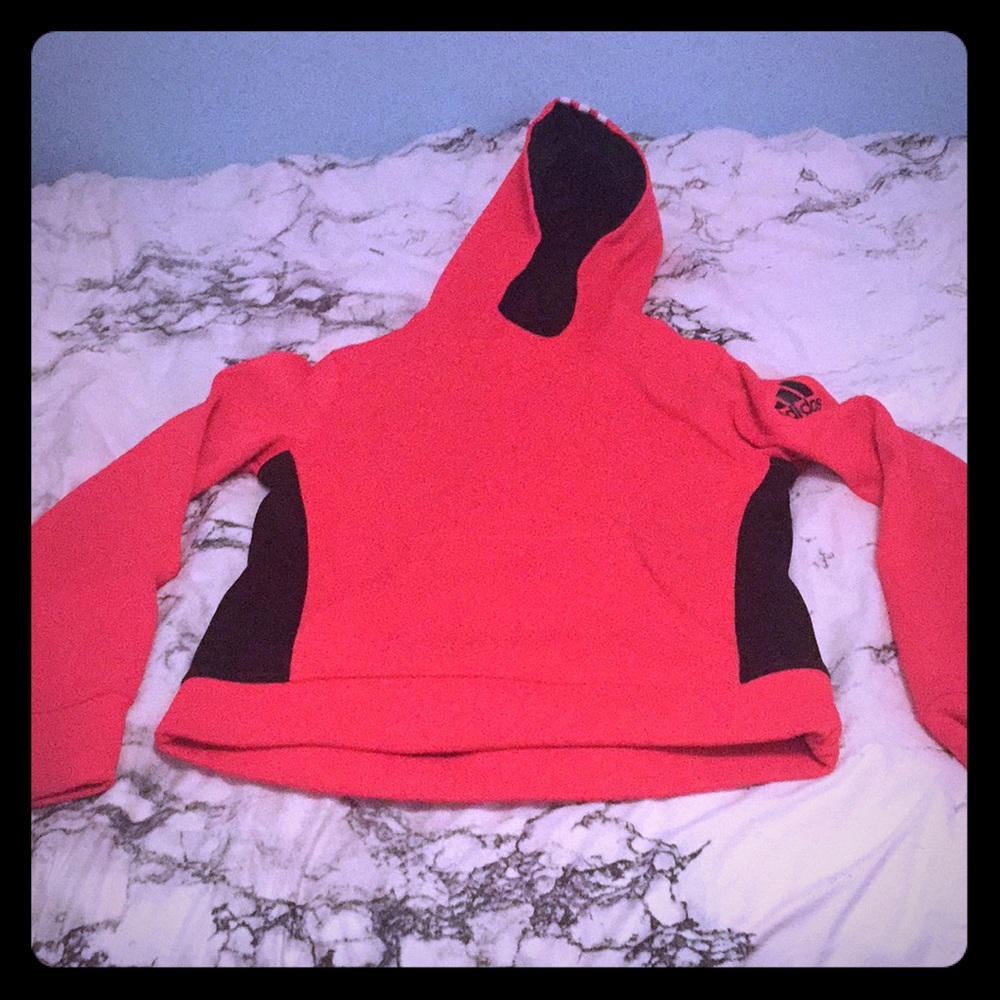 Im selling this fluorescent salmon  adidas hoodie